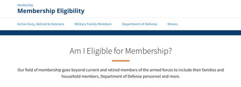 The Navy Federal Credit Union website lists eligibility details.